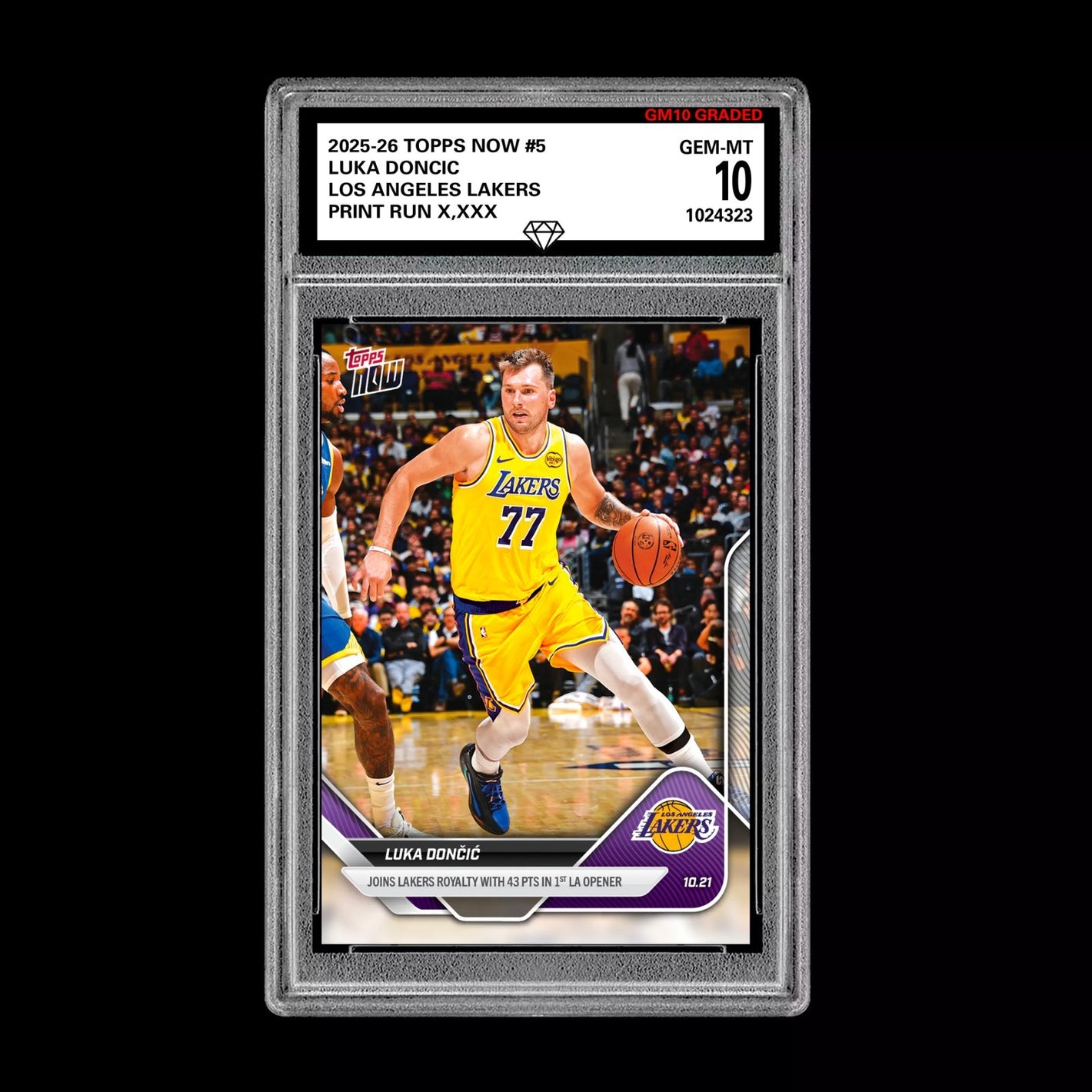 Graded 10 LUKA DONCIC #5 2025-26 TOPPS NOW Basketball LAKERS  Basketball