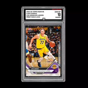 Graded 10 LUKA DONCIC #5 2025-26 TOPPS NOW Basketball LAKERS  Basketball