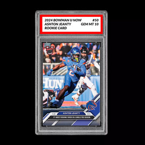 Graded 10 Ashton Jeanty Boise State 2024 Bowman U NOW Football Card #50 Football