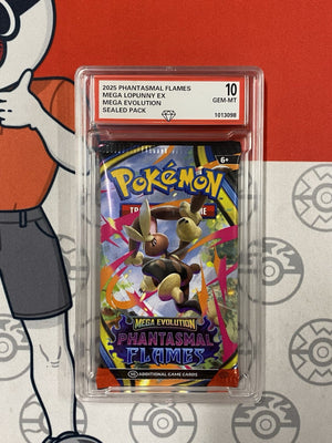 Graded 10 Phantasmal Flames Sealed Pack Mega Lopunny Ex Art Mega Evolution