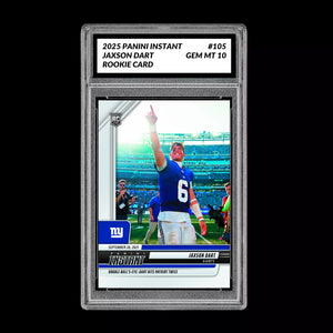 Graded 10 Jaxson Dart RC ROOKIE SP 2025 Panini Instant NFL #105 NY Giants QB Football