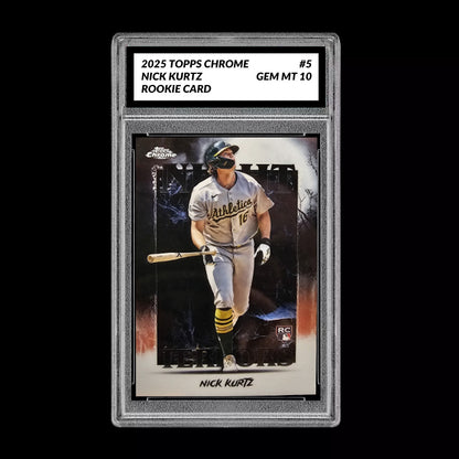 Graded 10 Nick Kurtz #NT-5 RC Rookie Card 2025 MLB Topps Chrome Night Terrors Baseball