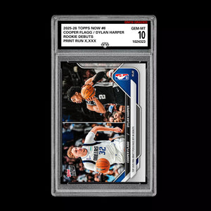 Graded 10 COOPER FLAGG  / DYLAN HARPER ROOKIE RC 2025-26 TOPPS NOW  - Presale Basketball