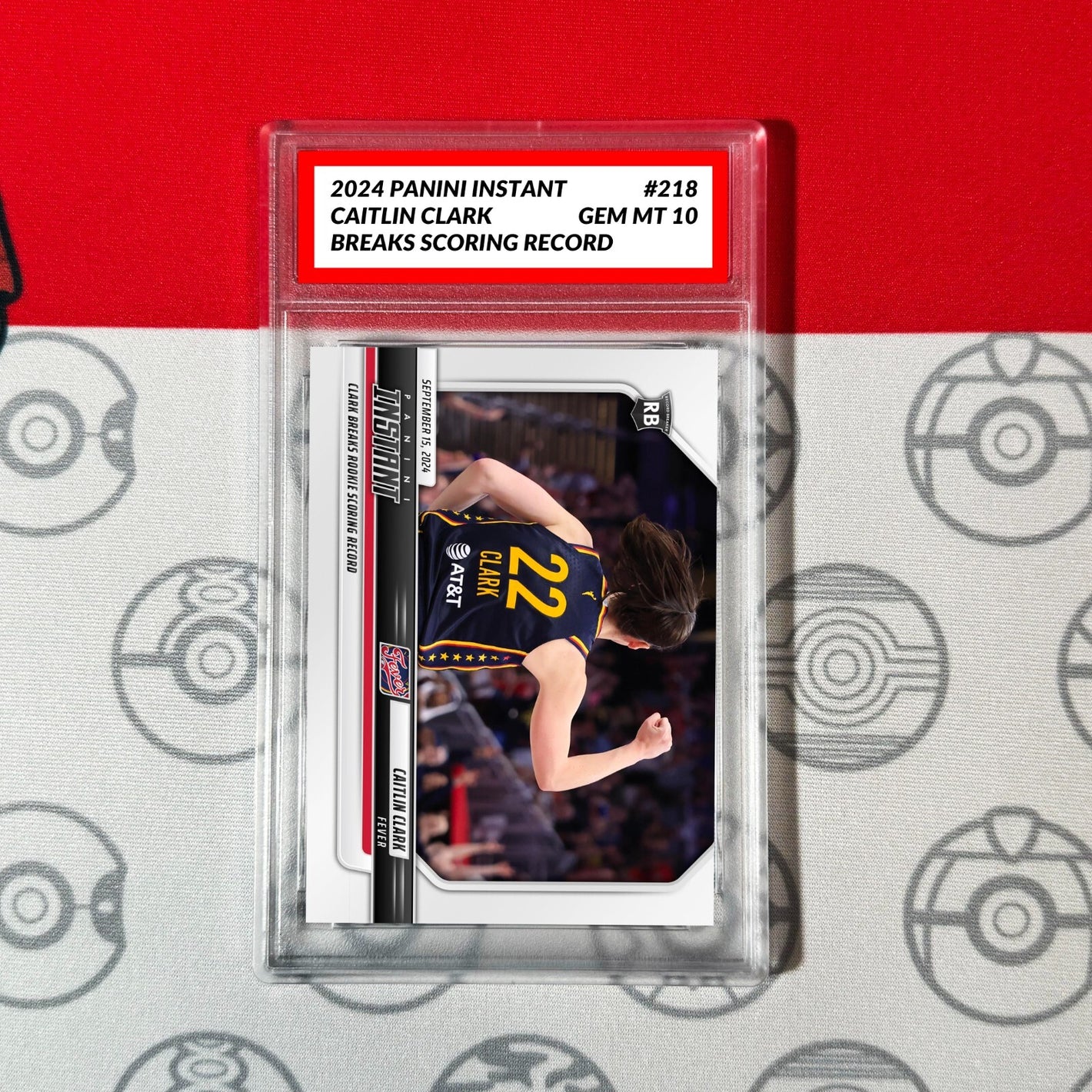 Graded 10 CAITLIN CLARK RC ROOKIE Card 2024 Panini Instant #218 Indiana Basketball