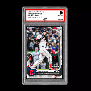 Graded 10 Chase DeLauter RC Rookie #12 2026 Topps Now MLB Opening Day  Baseball