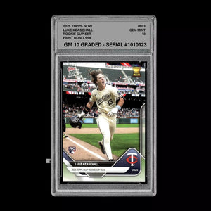 Graded 10 Luke Keaschall RC Rookie Cup 2025 Topps Now #RC3 TWINS Baseball