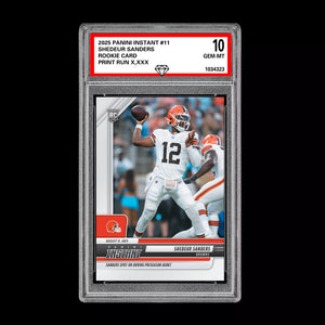 Graded 10 Shedeur Sanders - 2025 Panini Instant #11 RC Rookie Browns Football