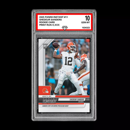 Graded 10 Shedeur Sanders - 2025 Panini Instant #11 RC Rookie Browns Football