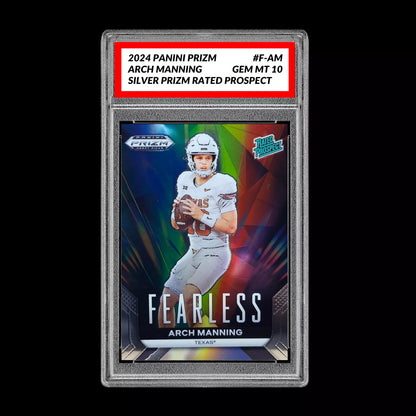 Graded 10 Arch Manning #F-AM Fearless Silver 2024 Panini Prizm Draft RC Rookie Football
