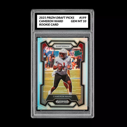 Graded 10 Cam Cameron Ward 2024 Panini Prizm Draft Picks Rated Rookie #199 RC Football