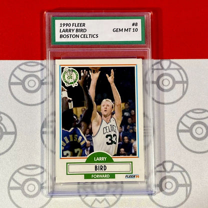 Graded 10 1990 FLEER BASKETBALL #8 LARRY BIRD CELTICS HOF GEM MINT Basketball
