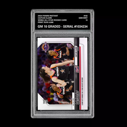 Graded 10 Caitlin Clark #162 RC WNBA ALL STAR BADGE Rookie 2024 Panini Instant Basketball