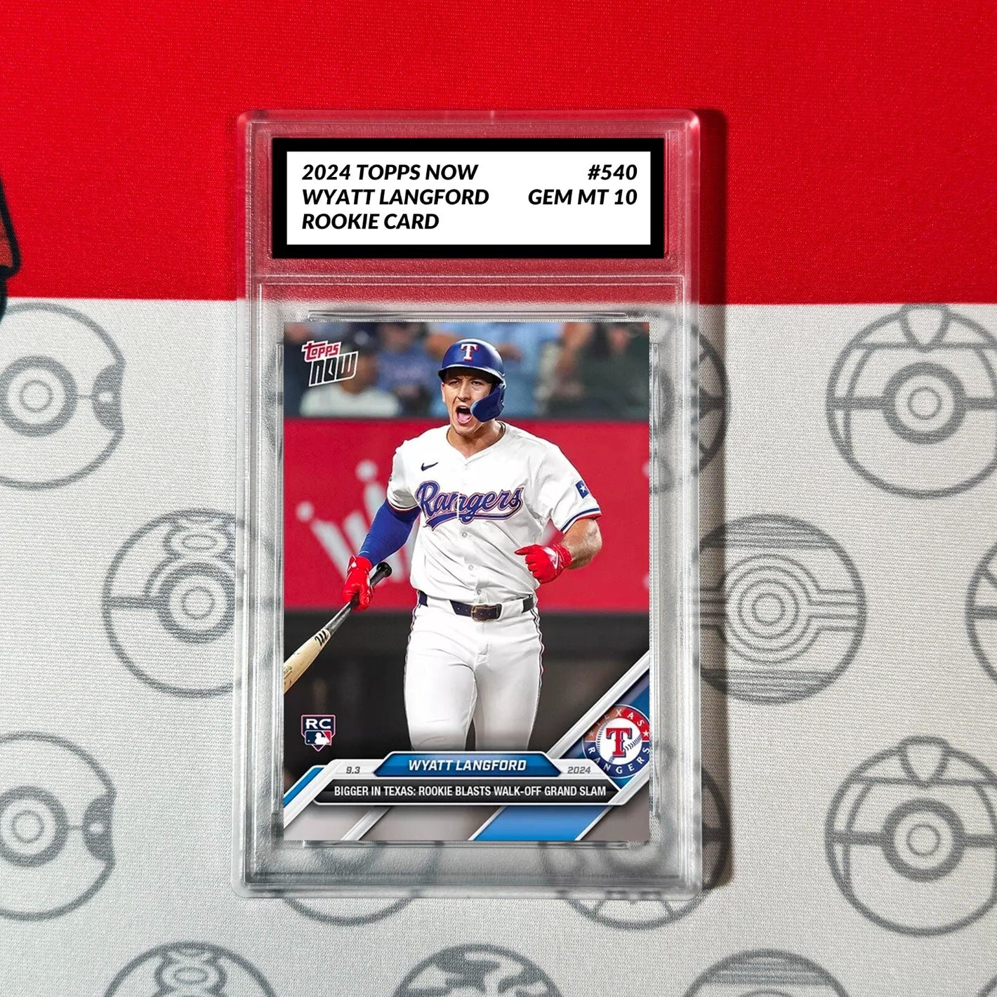 Graded 10 Wyatt Langford - 2024 MLB TOPPS NOW Card #640 RC Rookie Texas Baseball,Football