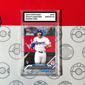 Graded 10 Wyatt Langford - 2024 MLB TOPPS NOW Card #640 RC Rookie Texas Baseball,Football