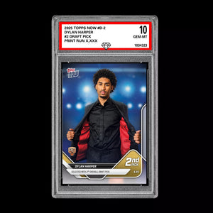 Graded 10 Dylan Harper 2025 TOPPS NOW Card #D-2 RC #2 Pick Draft Basketball