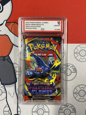 Graded 10 Phantasmal Flames Sealed Pack Mega Heracross Art Mega Evolution