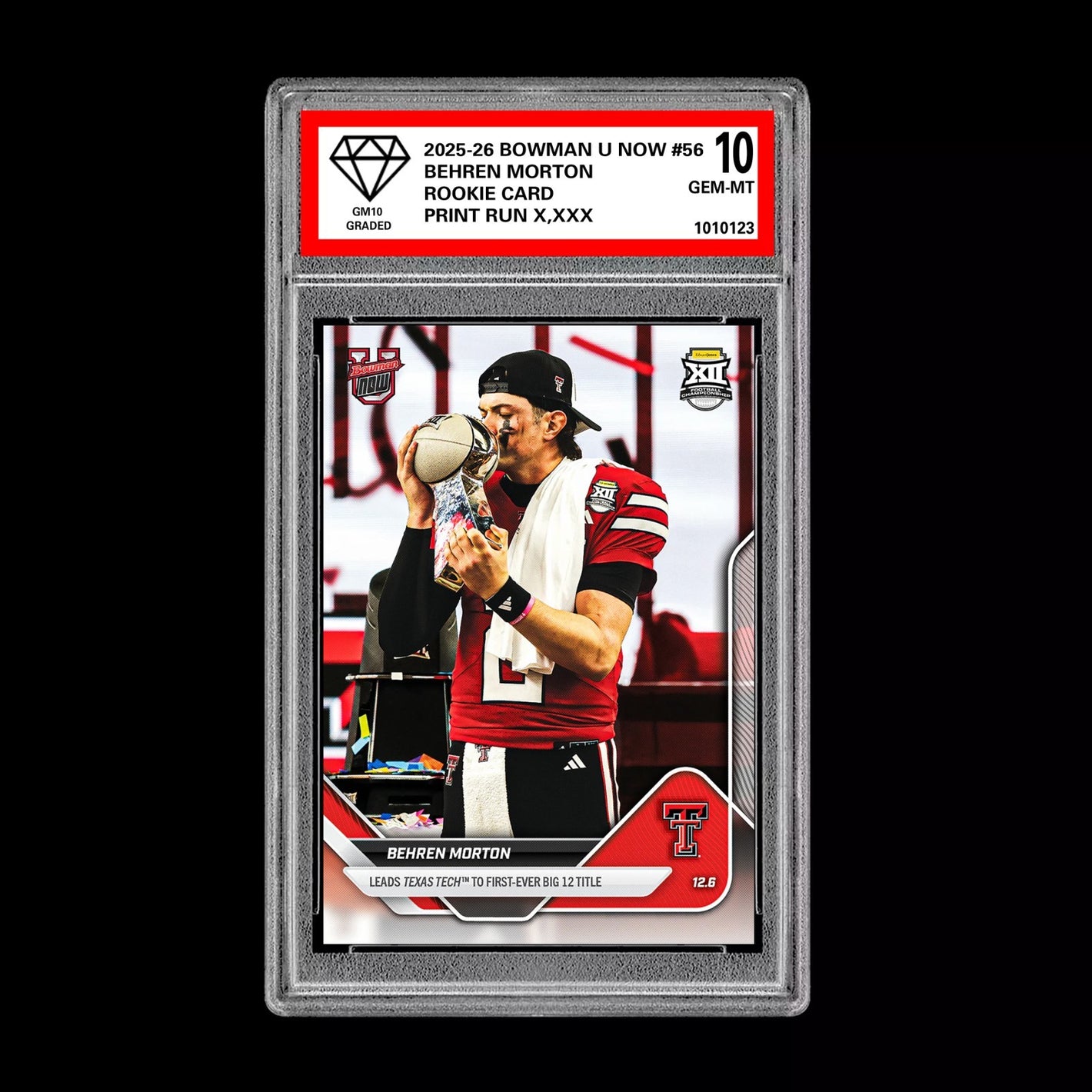 Graded 10 Behren Morton RC Rookie Card 2025-26 Bowman U Topps Now #56 Presale Football