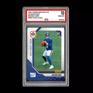 Graded 10 Jaxson Dart #13 RC Rookie 2025 Panini Instant NFL RPS Premiere  Football