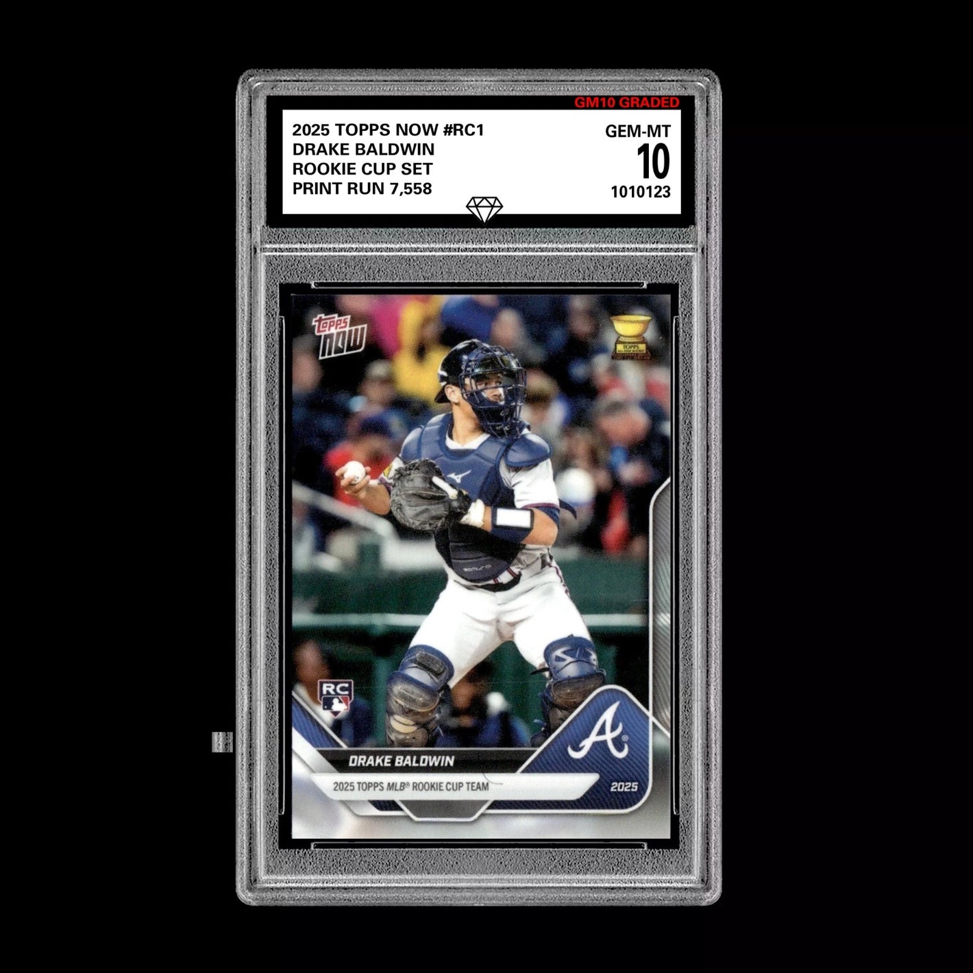 Graded 10 Drake Baldwin RC Rookie Cup 2025 Topps Now #RC1 BRAVES Baseball