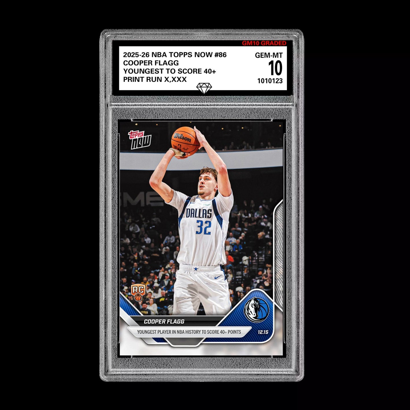 Graded 10 Cooper Flagg RC Rookie Card 2025-26 NBA Topps Now #86 Dallas Presale Basketball