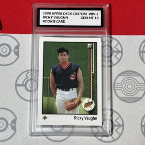 Graded 10 Gem 2024 STCC Ricky Vaughn Charlie Sheen Major League 1989 Custom Card Baseball