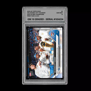Graded 10 OKLAHOMA CITY THUNDER #2 2025-26 TOPPS NOW Basketball - Presale Basketball