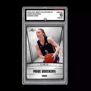 Graded 10 Paige Bueckers 2023 Leaf Draft Silver Rookie Card RC UConn Huskies #18 Basketball