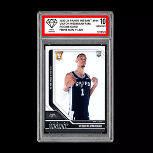 Graded 10 Victor Wembanyama RC #544 2023 Panini Instant Rookie San Antonio Spurs Basketball