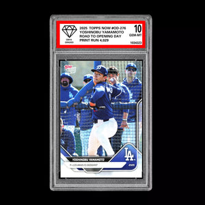 Graded 10 Yoshinobu Yamamoto SP SSP 2025 Topps Now Road to Opening Day #OD-276 Baseball