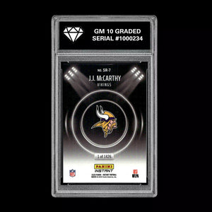 Graded 10 J.J. McCarthy - 2025 Panini Instant #SR-7 RC Spotlight Rookie Vikings Football