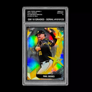 Graded 10 Paul Skenes 2025 Topps Stars of MLB Insert SMLB-27 Pittsburgh Pirates Baseball