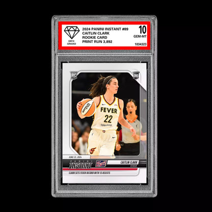 Graded 10 Caitlin Clark #89 RC Rookie Card 2024 Panini Instant Indiana Fever Basketball