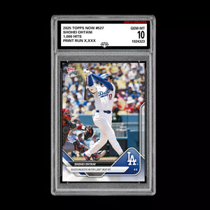 Graded 10 Shohei Ohtani - 2025 TOPPS NOW #527 1,000 Hits LA Dodgers Baseball