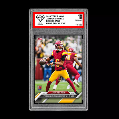Graded 10 Jayden Daniels #16 RC 5 TD Game 2024 Topps NOW Rookie Card Football