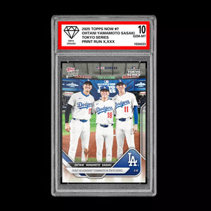 Graded 10 Shohei Ohtani Roki Sasaki Yamamoto RC 2025 Topps NOW Card #7  Baseball