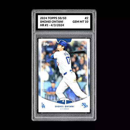 Graded 10 SHOHEI OHTANI HR #1 - 2024 Topps 50/50 Card #2 Dodgers MLB History Baseball