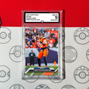Graded 10 Bo Nix #12 2024 Topps Now RC Rookie 4-TD 300-Yard Passing Card Football