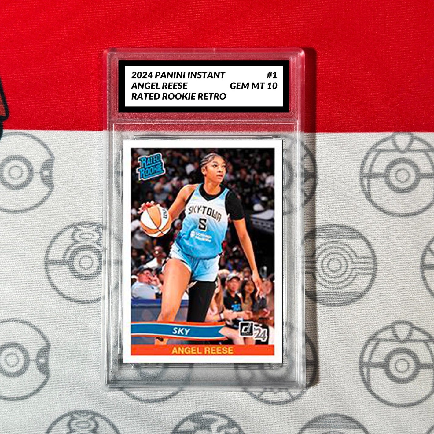 Graded 10 Angel Reese RATED RETRO ROOKIE RC Card 2024 Panini Instant Sky Basketball
