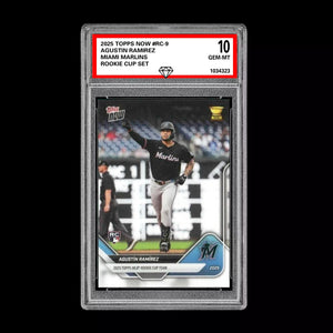 Graded 10 Agustin Ramirez RC-9 2025 Topps Now Rookie Cup Miami Marlins Baseball