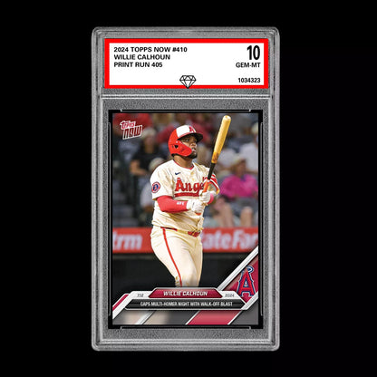 Graded 10 Willie Calhoun 2024 Topps Now #410 Multi HR Night Los Angeles Angels Baseball