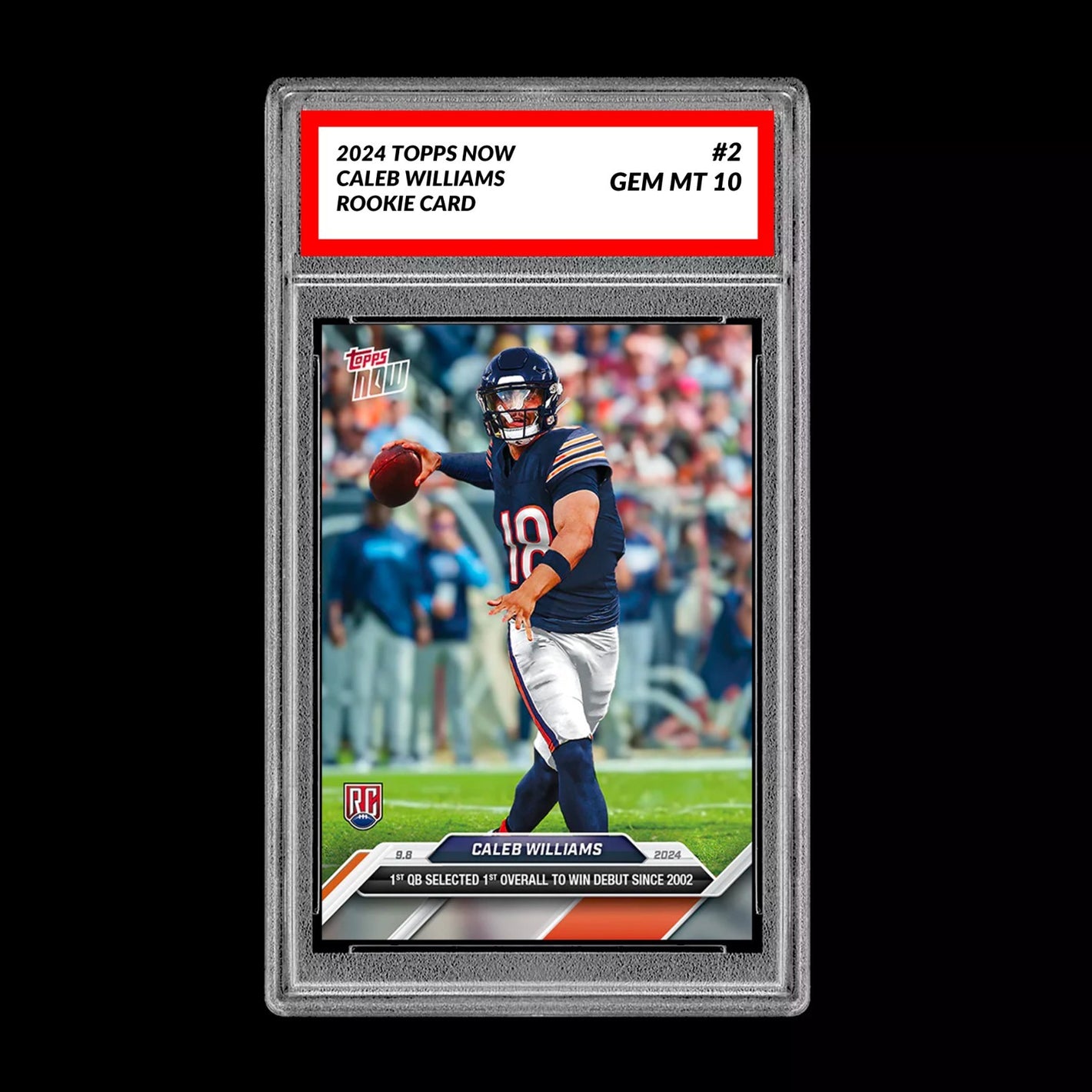 Graded 10 Caleb Williams #2 2024 Topps Now RC Rookie Card Debut Win Football