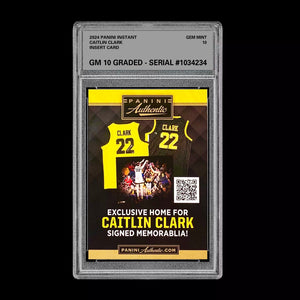 Graded 10 2024 Caitlin Clark Panini Authentic Box Insert Instant Trading Card Basketball