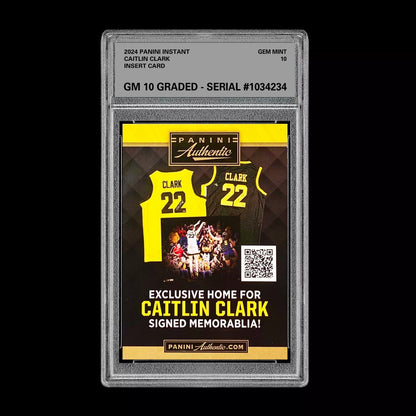 Graded 10 2024 Caitlin Clark Panini Authentic Box Insert Instant Trading Card Basketball