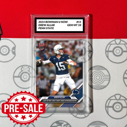 Graded 10 Drew Allar #15 RC Rookie Penn State 2024 Bowman U Now Football Football