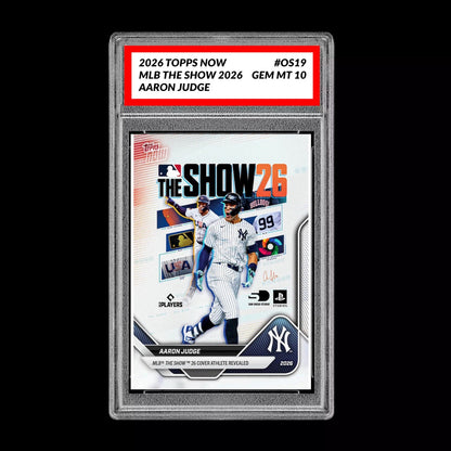 Graded 10 Aaron Judge #OS19 2026 Topps Now MLB The Show Cover Yankees  Football