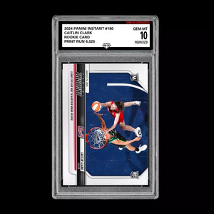 Graded 10 CAITLIN CLARK #180 RC Rookie Card 2024 Panini Instant Indiana Fever Basketball
