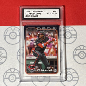 Graded 10 Elly De La Cruz Rookie Card 2024 MLB TOPPS SERIES 1 141 Reds RC Baseball