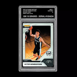 Graded 10 Victor Wembanyama 2023-24 Panini Instant #RPS-1 1st Rc Rookie Basketball