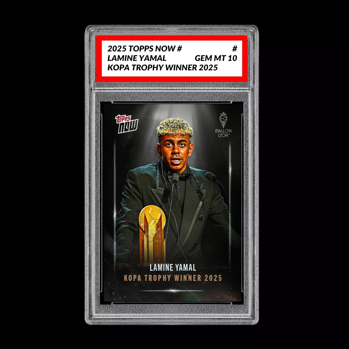 Graded 10 Lamine Yamal Kopa Trophy Winner - 2025 Topps NOW - Card 6 Soccer RC Soccer