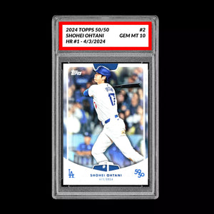 Graded 10 SHOHEI OHTANI HR #1 - 2024 Topps 50/50 Card #2 Dodgers MLB History Baseball